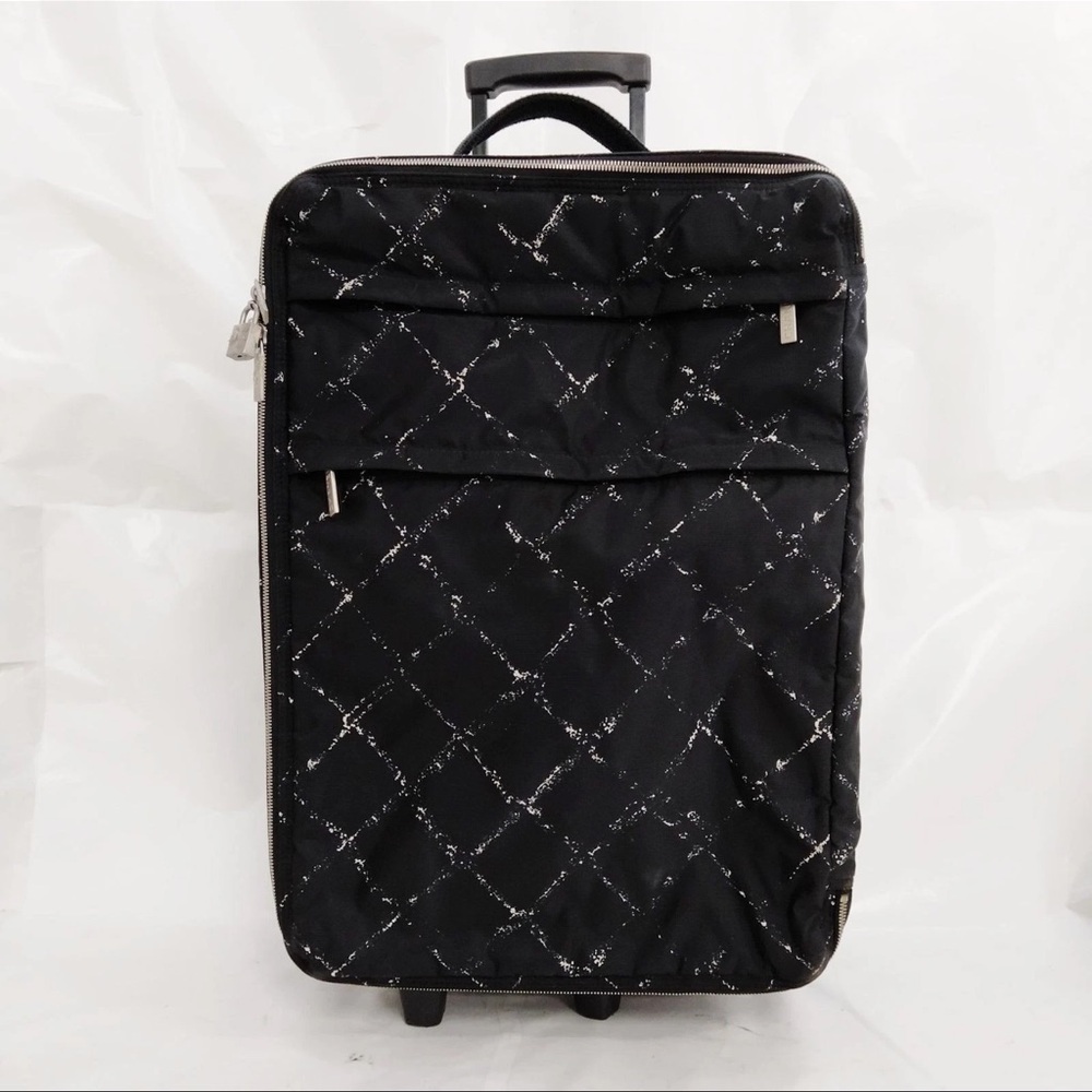 AUTH Chanel Travel Bag Roller Suitcase Carry On